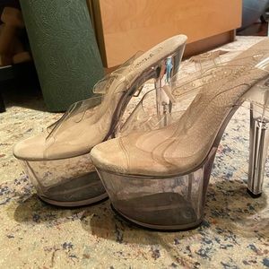 Transparent Pleaser Platform Heels